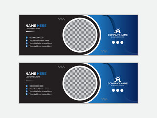 Innovative template for a business email signature, email footer, or cover for personal social media High-end Vector