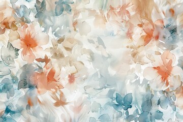 Elegant Watercolor Flowers on Tranquil Background generative ai