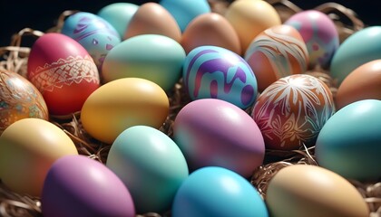 Fototapeta na wymiar Monochrome colorful easter eggs background