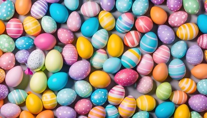 Fototapeta na wymiar Multitude of colorful easter eggs