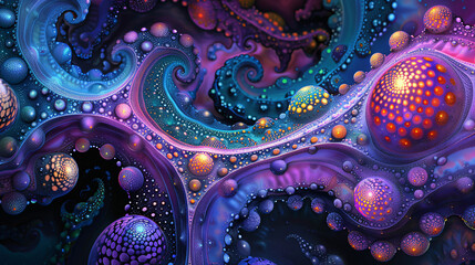 Psychedelic abstract art beads organic illusion