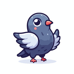 cute pigeon vector on white background.