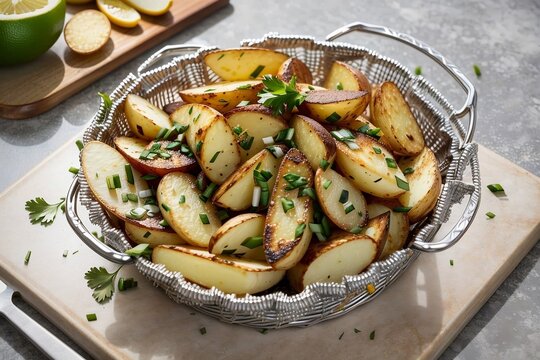 potatoes with herbs created with Generative AI technology