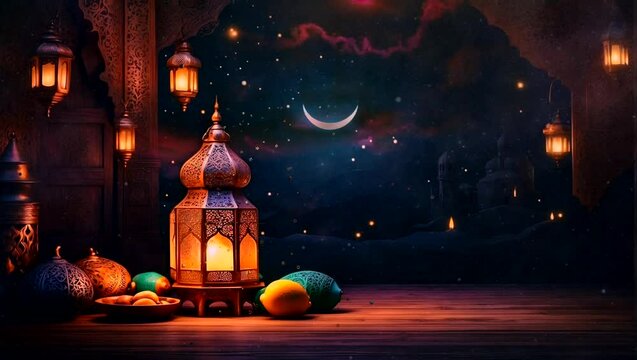 Ramadan kareem video animation ramadan kareem video background  mosque in the night
