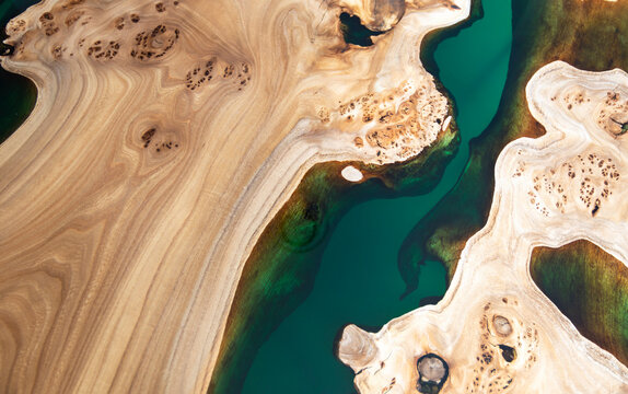Texture of a wooden table with epoxy resin. Karagach, wood texture
