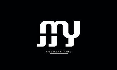 MY, YM, M, Y Abstract Letters Logo Monogram