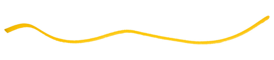 Yellow stroke brush isolated on transparent background.