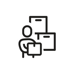 courier icon between packages, for delivery. vector eps 10