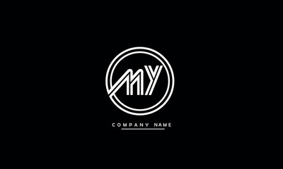 Fototapeta na wymiar MY, YM, M, Y Abstract Letters Logo Monogram