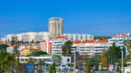 Aerial view of Lisbon cityscape, Portugal