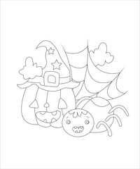 Halloween Coloring Book Page for Kids