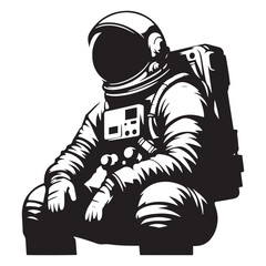 Bewitching Astronaut Set of Silhouette - Conjuring the Essence of Exploration with Astronaut Illustration - Astronaut Vector
