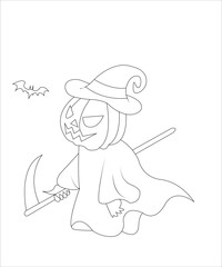 Halloween Coloring Book Page for Kids