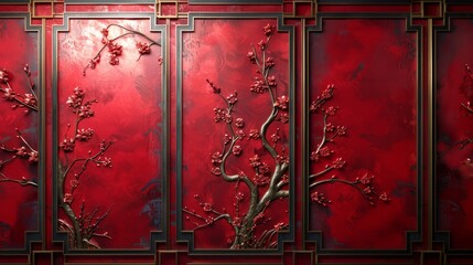 background Clean and simple with Chinese patterns. with floor and space for text.