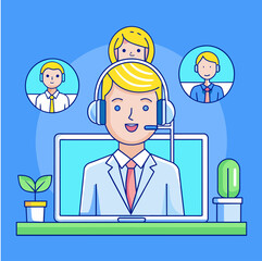call center and customer service, marketing online