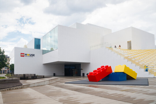 Billund, Denmark - 17 June 2023: The Lego House - Home of the brick.