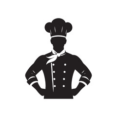 Gastronomic Elegance: Cook Silhouette Set - Conjuring the Culinary Beauty with Chef Vector - Chef Illustration
