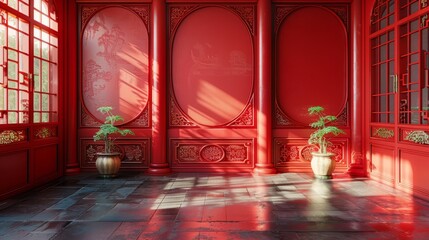 background Clean and simple with Chinese patterns. with floor and space for text.