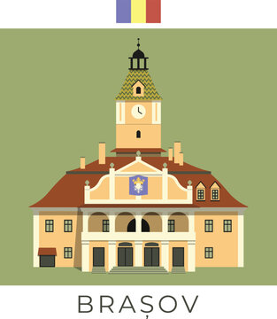 Old town council Brasov vector illustration