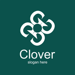 Clover logo design simple concept Premium Vector