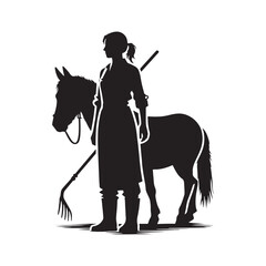 Horrifyingly Beautiful Farmer Silhouette Masterpieces - An Ode to the Countryside Night with Farmer Illustration - Farmer Vector

