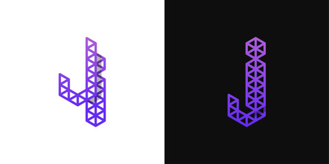 Letters IJ and JI Polygon Logo, suitable for business related to polygon with IJ or JI initials