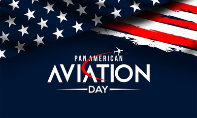 Fototapeta na wymiar Pan American aviation day theme poster, Suitable for Poster , Banners, campaign and greeting card, flat vector modern illustration