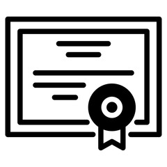 Certificate icon. Achievement, award, grant, diploma. Vector icon