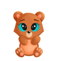 Fototapeta premium Cute isolated bear on white background