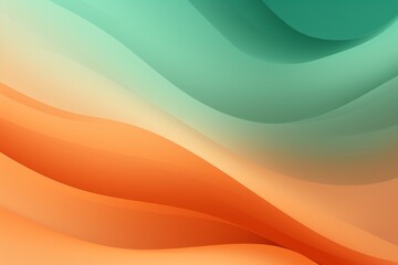 Muted Orange to Mint Green abstract fluid gradient design, curved wave in motion background for banner, wallpaper, poster, template, flier and cover