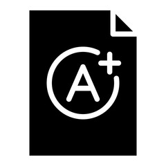 excellent grade result, exam or academic result icon