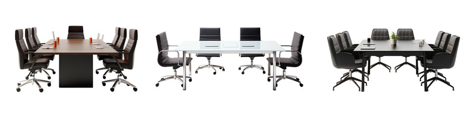 Office conference table isolated on transparent background.