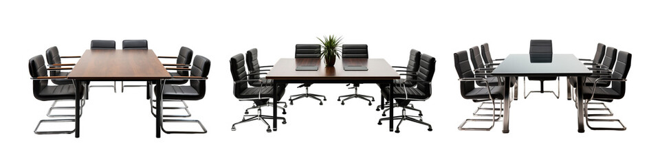 Office conference table isolated on transparent background.
