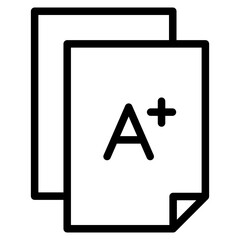 excellent grade result, exam or academic result icon
