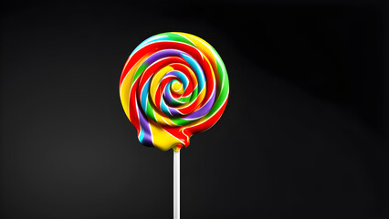 lollipop on a black background. glassy lollipop on black background - obrazy, fototapety, plakaty