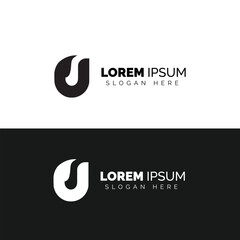Fototapeta premium Simple Abstract Logo Design Presented on White and Black Backgrounds