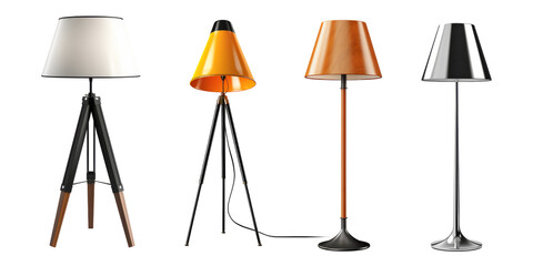 Floor lamp isolated on transparent background.