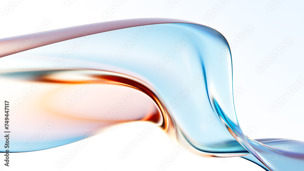 Wall mural abstract 3d background bright glass colorful gradient fluid wave render texture