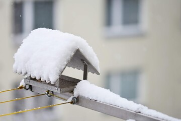 Bird Feeder Winter With Snow