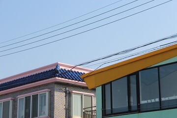 the roof of a rural village in Korea