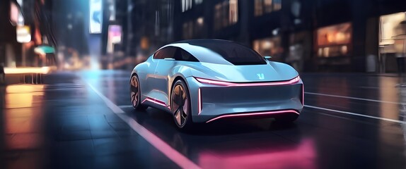 car on the road. concept car, modern, futuristic