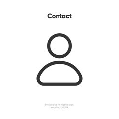 3d line people icon. Profile picture icon. Contact icon. User, person, human person avatar sign symbol for website mobile app UI UX.