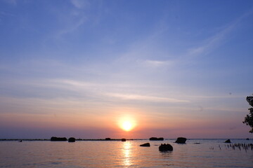 sunset at the sea, beautiful photo digital picture