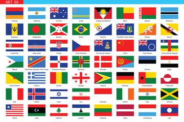 Flags of the world. Big collection set of World Countries National Flags