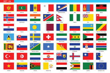 Flags of the world. Big collection set of World Countries National Flags