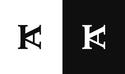 KA, AK Minimalist and modern vector logo design template in a creative unique way - obrazy, fototapety, plakaty