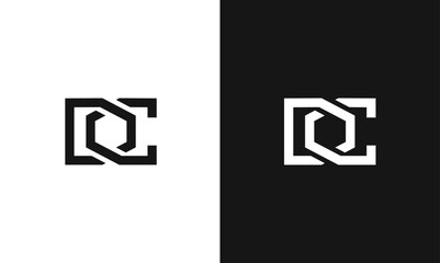 Obraz premium Letter DC, CD Logomark vector template, fully Editable as Vector Format in Black and White Color palette.