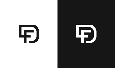 FD DF creative Letter Logo Design is combined in a unique elegant way. - obrazy, fototapety, plakaty