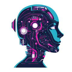 Creating Artificial Intelligence with Emotions and Empathy - Futuristic Technology. Vector Icon Illustration. Icon Concept Isolated Premium Vector. 