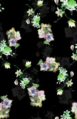 textile design pattern multicolour flower floral design